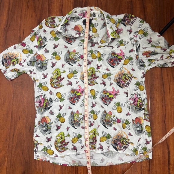Hm Spongebob Relaxed Fit Button Up Vintage Shirt Size Medium - Picture 5 of 5